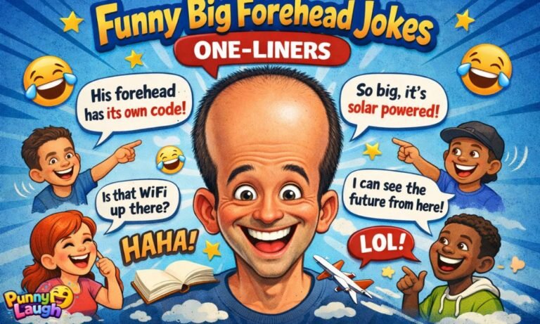 funny big forehead jokes oneliners