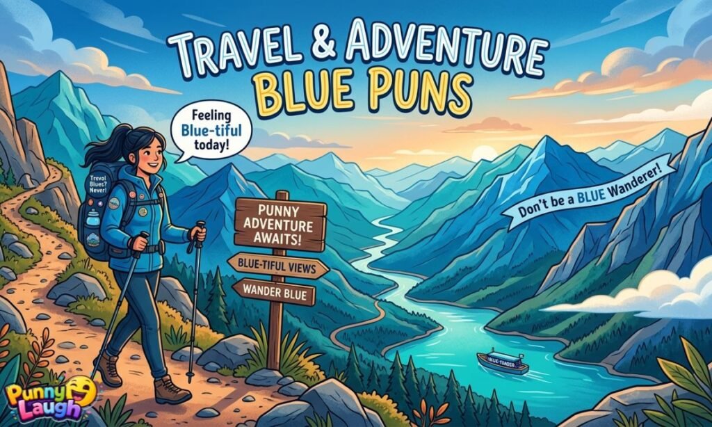 travel and adventure blue puns