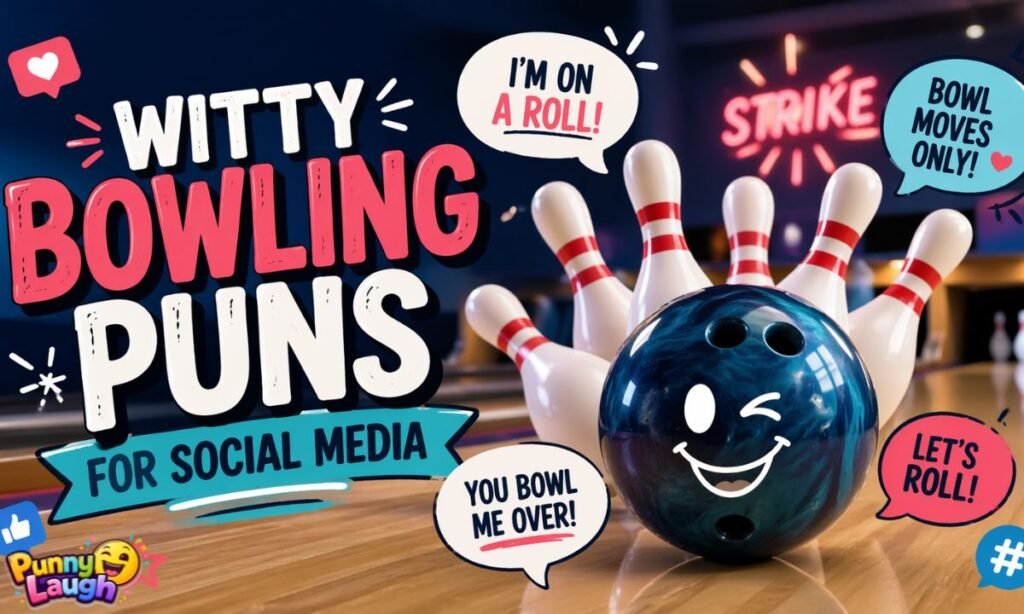 witty bowling puns for social media
