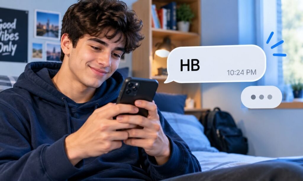 Hb meaning in text from a boy