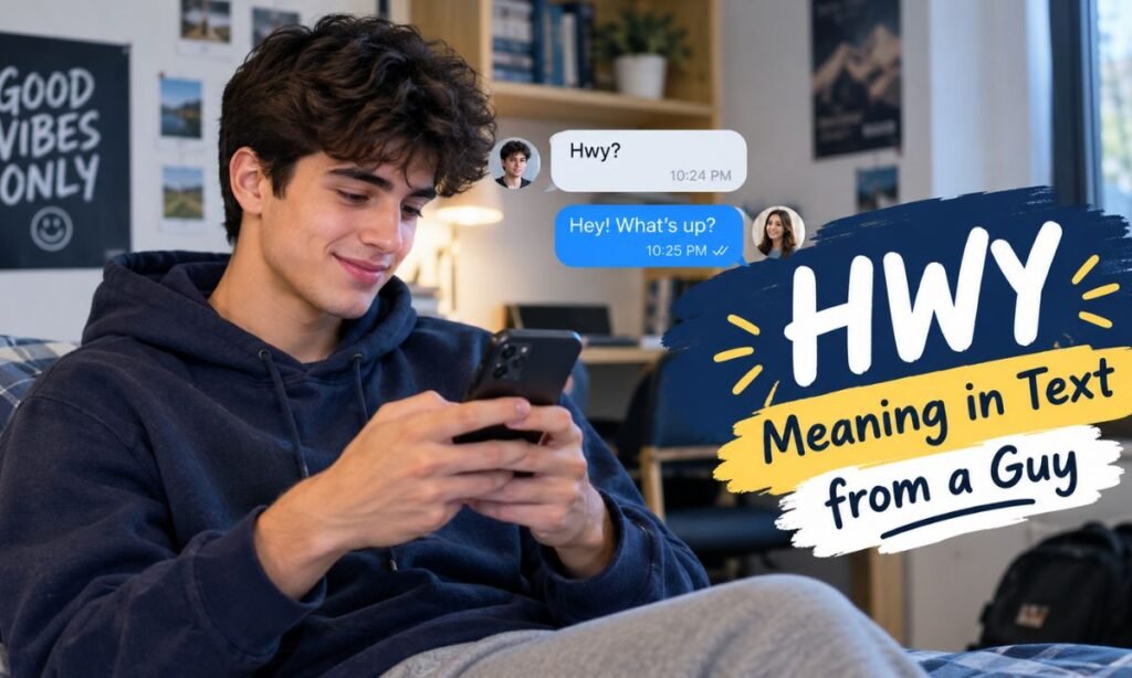 Hwy Meaning in Text from a Guy